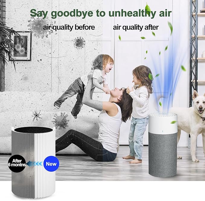 411 Replacement Filter for Blueair Blue Pure 411 Auto, 411 & 411+ Air Purifiers - 2 Pack HEPA with Activated Carbon Filters, 99.97% Particle Removal, Easy Install, Ultra Quiet for Home Office Bedroom