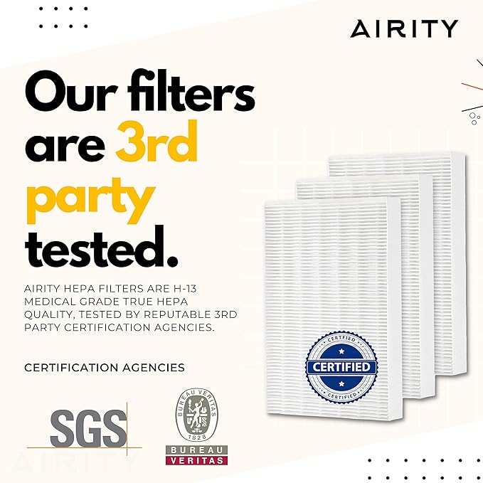 HPA300 Filter Replacement for Honeywell HPA300 Series Air Purifiers HPA300, HPA304, HPA3300, HPA5300, HRF-R3 | Honeywell Air Purifier Filter Replacements (3 Honeywell R Filters) by Airity