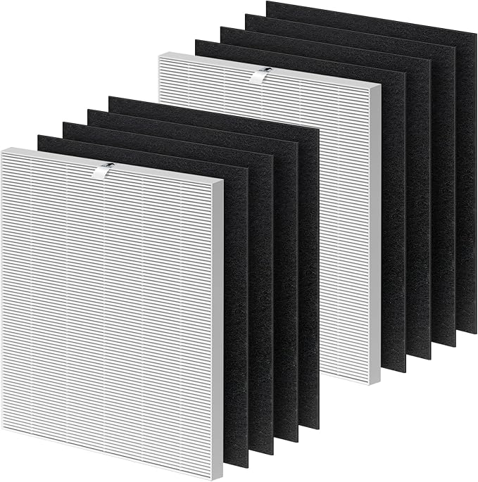 C545 HEPA Replacement Filter Compatible with Winix C545 Air Purifier, 2 Stage Filtration of Activated Carbon Filter and H13 True HEPA Filter, 2 Hepa Filter & 8 Carbon Filter