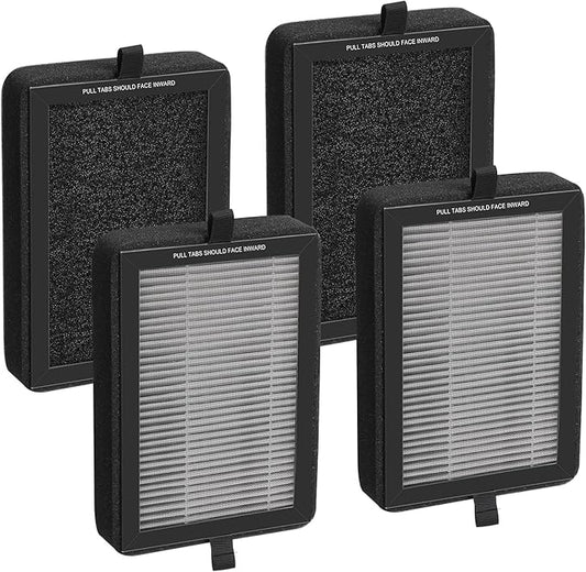 4 Pack LV-H128 Replacement Filter for Levoit Air Purifier , Compatible with LV-H128 / PUURVSAS (HM669A) / ROVACS (RV60)Air Purifier, 3-Stage H13 True HEPA Filtration System, Replace Part #LV-H128-RF