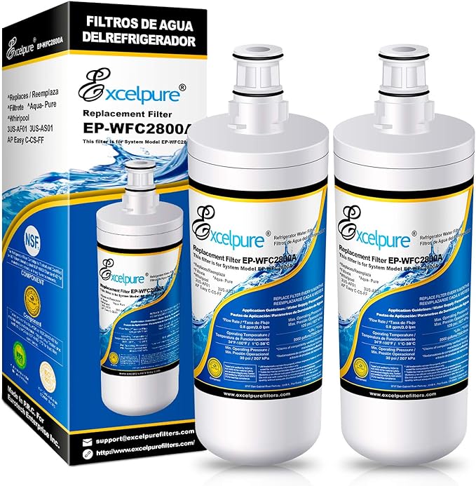 3US-AF01 Under Sink Water Filter Replacement for Filtrete Standard 3US-AF01 3US-AS01 Whirlpool WHCF-SRC WHCF-SUFC WHCF-SUF 2PACK