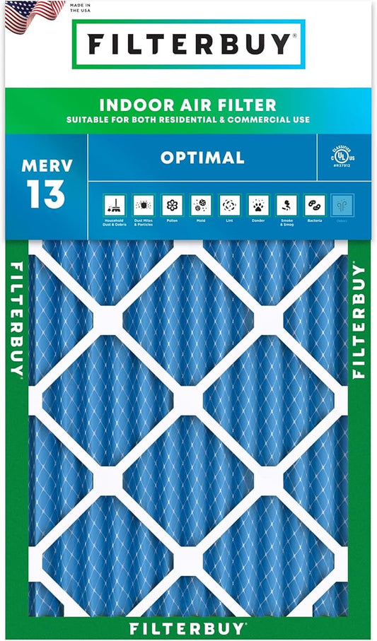 Filterbuy 20x36x2 Air Filter MERV 13 (MPR 1900) Health Defense Replacement (1-Pack), Electrostatic Pleated HVAC AC Furnace Filters, Made in USA (Actual Size: 19.50 x 35.50 x 1.75)