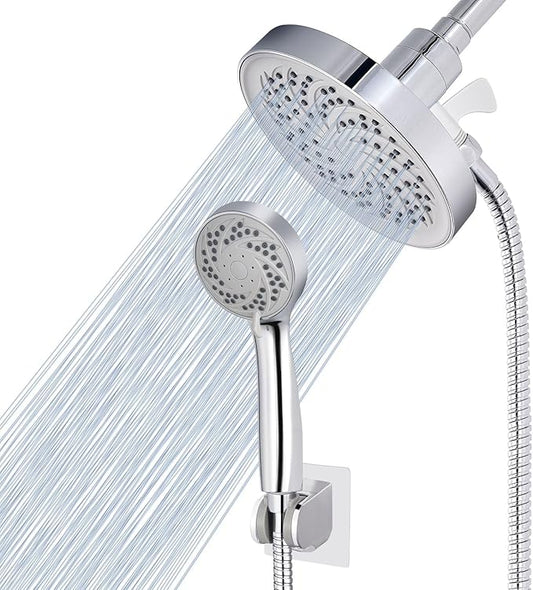 Rain Shower Head with Handheld, High Pressure Rainfall Showerhead and 3 Settings Hand held Spray Combo with Detachable Hose (Chrome)