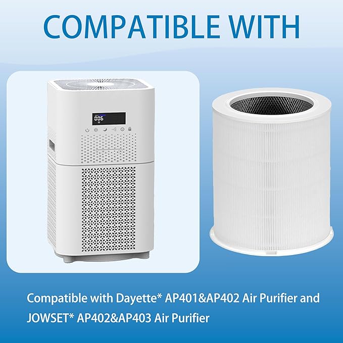 AP401 AP402 Filter Replacement, Compatible with Dayette AP401 AP402 and JOWSET AP402 AP403 Air Purifier, 4-Stage Filtration System, 2 Pack (AP401 AP402 Filter)