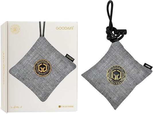 GOODAIR HEPA Car Air Purifier Bag & Pouch | 75g Activated Carbon Filter, Absorb Toxic Gases, 2.0 Premium Certified Air Purifier, Suitable for All Cars, 24/7 Air Purification - Elegant Silver