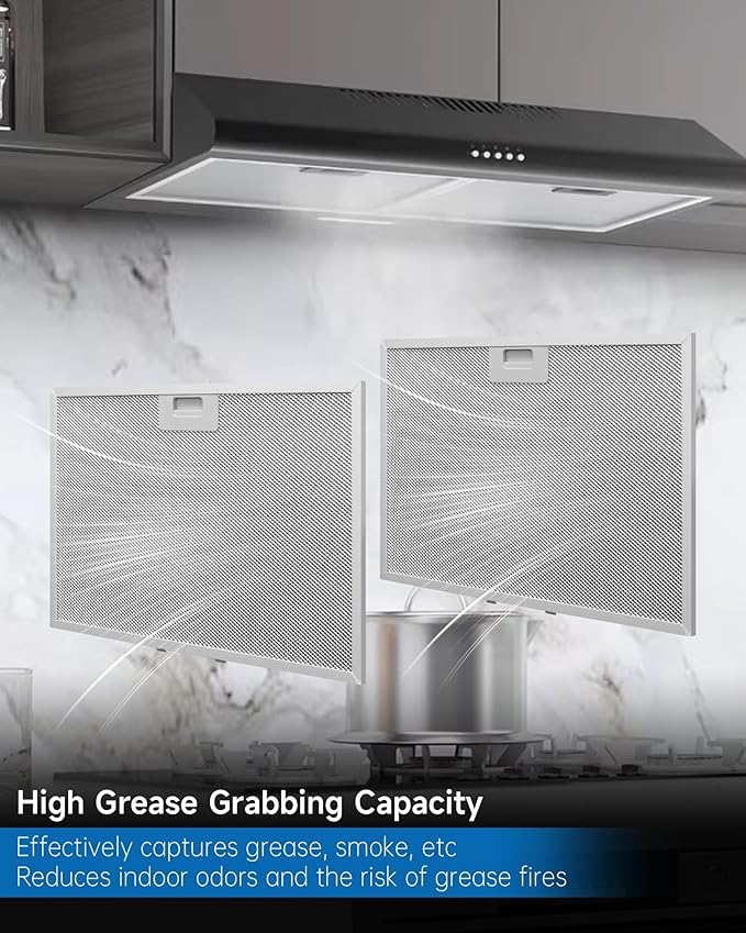 2PCS WB02X11012 Range Hood Grease Filter Compatible with GE JV566H1SS JV566H2SS JV665H1BB JV665H1CC JV665H1WW, Approximately 17-1/2 x 11-5/8 Inches