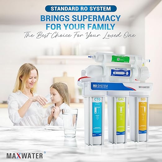 Max Water 5 Stage 50 GPD (Gallon Per Day) RO (Reverse Osmosis) Standard Water Filtration System for Heavy Duty - Under-Sink/Wall Mount - Model: RO-5W4