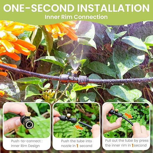 65FT Mister for Outside Patio Misting Cooling System, 65FT (20M) Misting Line+20 Brass Mist Nozzles+Water Filter, Outdoor Mister System for Garden Greenhouse Trampoline Waterparke