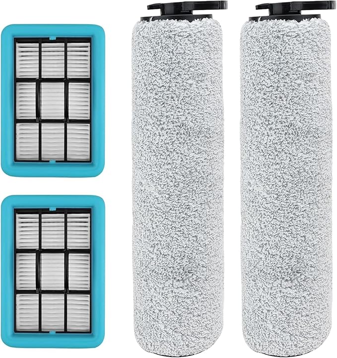 3881 Replacement Roller Brush Filter for Bissell Crosswave HF2/3845N/3831 Floor Scrubber Vacuum, for Bissell Crosswave Replacement Parts, 2 Roller Brush Replacement 2 HEPA Filter