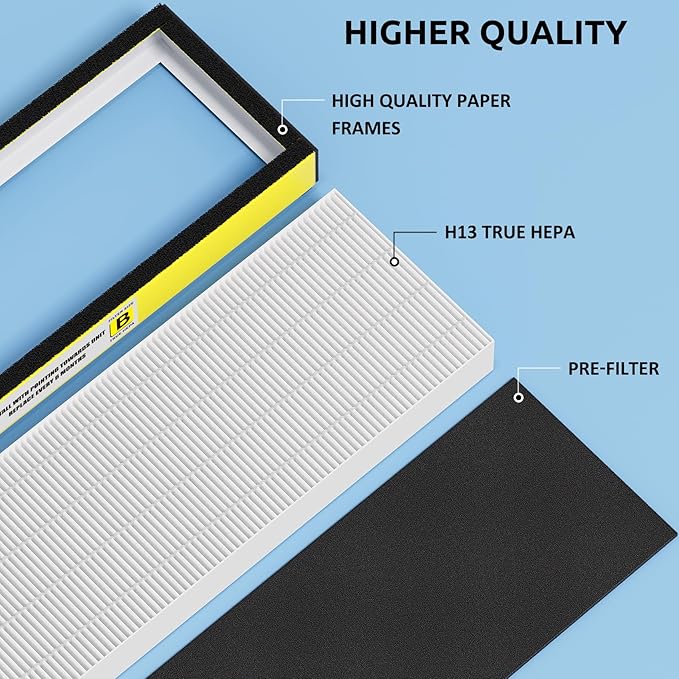 Filter B, FLT4825 Filter Replacement for Guardian AC4825 AC4825E AC4300 AC4800 Air Purifier – 6 True HEPA Filters & 6 Pre-Filters (6-Pack)