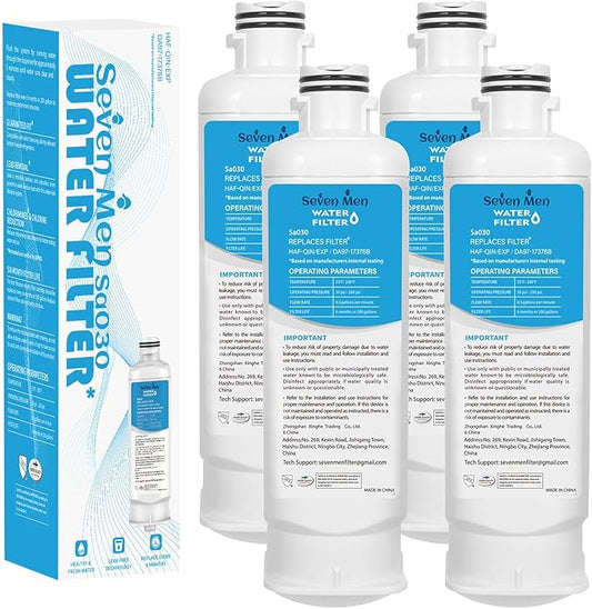 DA97-17376B Water Filter for Sam&sung Haf-qin/exp, Rf28t5001sr, Da97-08006c, Rs27t5200sr, Rf28r7351sg, Rf24r7201sr, Rf27t5201sr, 4Pack.