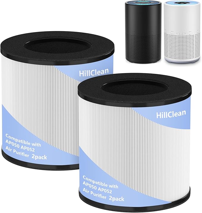 AP050 Replacement Filter, Compatible with Tailulu AP050 AP052 Air Purifier, H13 Grade True HEPA Replacement Filte-r, 360°3-Stage Filtration for Odor, Dust, Somke, Pollen, 2-Pack (2 Pack Original)