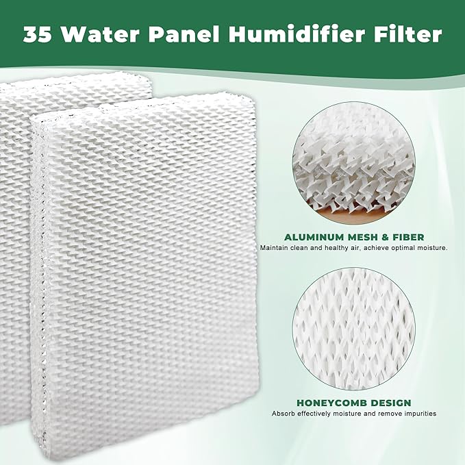 35 Water Panel Humidifier Filter Replacement for Apr Ilaire 600/700 Series – Reinforced Aluminum Mesh,Compatible with 300/350/560/760A – Model #35 Evaporator Pad for Whole House Humidifiers