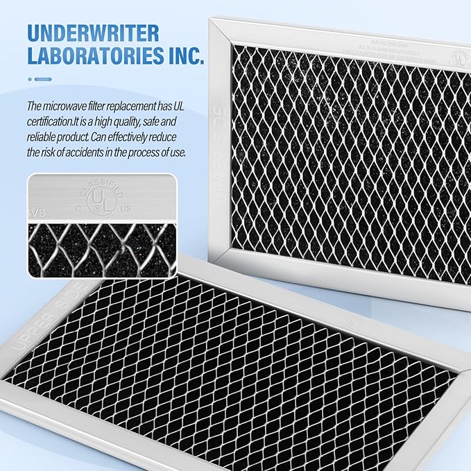 2Pcs Microwave Charcoal Filter Replacement for GE JX81C WB02X10776, Microwave Filter Replacement 7.68" x 4.85" Air Carbon Filter