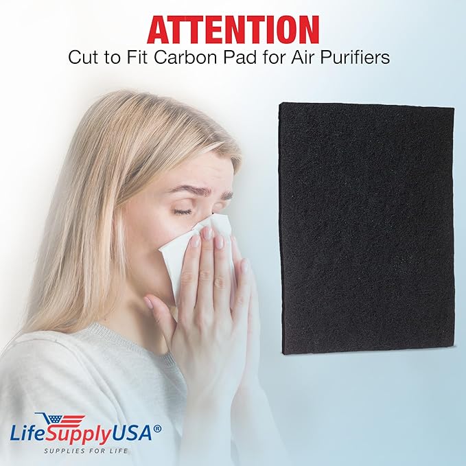 LifeSupplyUSA Cut-To-Fit Activated Carbon Filter Compatible with Any Size Air Purifiers