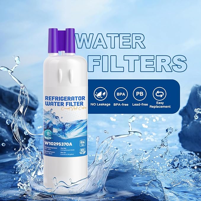 W10295370A Water Filter Replacement, Compatible with EDR1RXD1 Water Filter, Everydrop Filter 1, WHR1RXD1, W102953 70A, W10295370, EDR1RXD1B, 46-9081, 3 Pack JUNEFAY