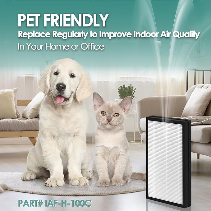 Idylis Air Purifier Replacement Filter C for Filtrete and Idylis IAP-10-200 IAP10200 [C+C] IAP-10-280 IAP10280 [C+D] Air Purifier with Idylis Air Filters IAF-H-100C, 4 HEPA & 4 Extra Carbon Pre-filter