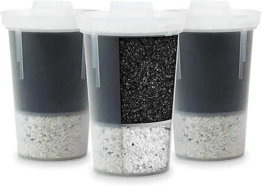 Santevia MINA Alkaline Water Filter Value Pack | 3-Pack At Home Water Pitcher Filter Adds Minerals and Makes Alkaline Water | Chlorine and Lead Water Filter| Made In North America