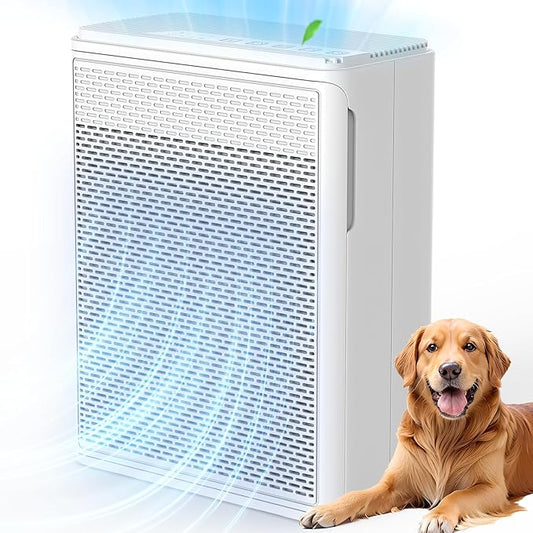 Air Purifiers for Home Pets Covers Up to 1500 Sq Ft,H13 Hepa Filter with Washable Pre-Filter,Pet Hair Dander Smoke Air Cleaner,22 dB Quiet Sleep for Living Room Bedroom Kitchen,P280 (White)