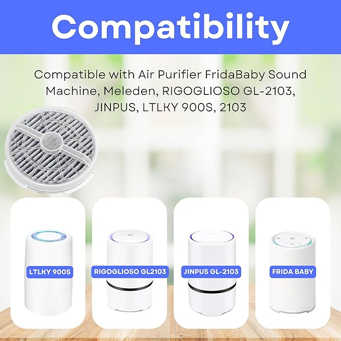Nispira Activated Carbon HEPA Filter Replacement | For Air Purifier FridaBaby Sound Machine, Meleden, RIGOGLIOSO GL-2103, JINPUS, LTLKY 900S, 2103, 1 Pack