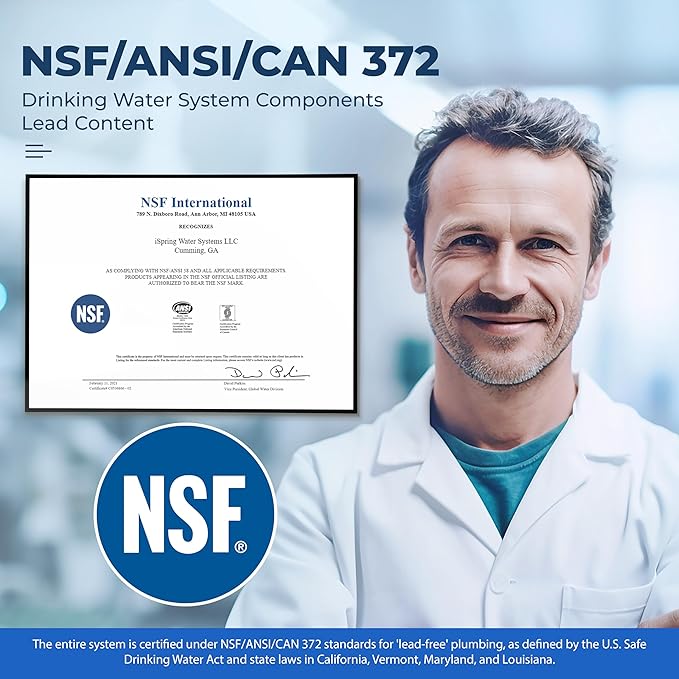 iSpring WSP50ARJ-BP Whole House Prefilter, Spin-Down Sediment Water Filter with Bypass, Upgraded Clear Housing, Jumbo Size, Flushable and Reusable, Touch-Screen Auto Flushing, 4 Modes, 50 Microns