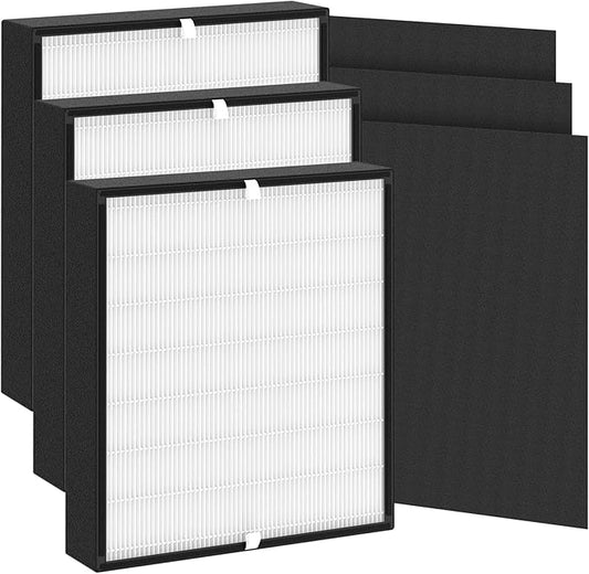 3-Pack Fit50 Replacement Filter Compatible with FF50 for BreatheSmart Fit50 Purifier, 3×3-in-1 Filters + 3×Pre-Filters