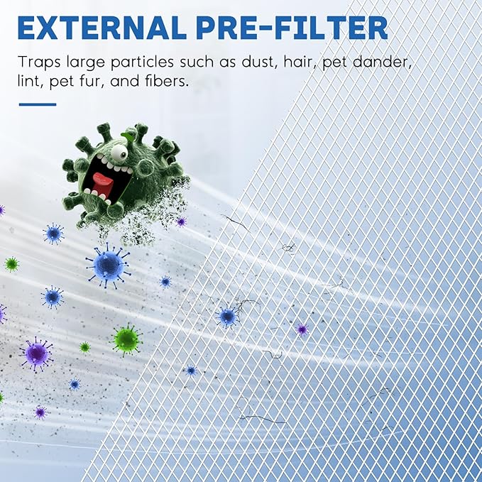 Vital 200S Air Filter Replacement for Vital 200S and 200S-P Air Purifier, 3-in-1 H13 True Replacement Filter, Activated Carbon Air Purifier Pre-Filter, 2 PC, White