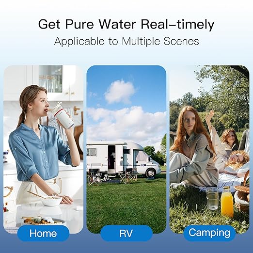 Gravity-fed Water Filter System, 2.25 Gallon Stainless Steel Countertop System with 2 Ceramics Filters Washable Filters, Metal Water Level Spigot and Stand,Reduce up to 99% Chlorine