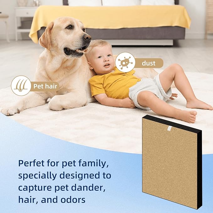 APPLIANCEMATES Upgraded C545 Replacement Filter S Pet for Winix C545 Air Purifier, Replace 1712-0096-00 2522-0058-002 (Yellow)