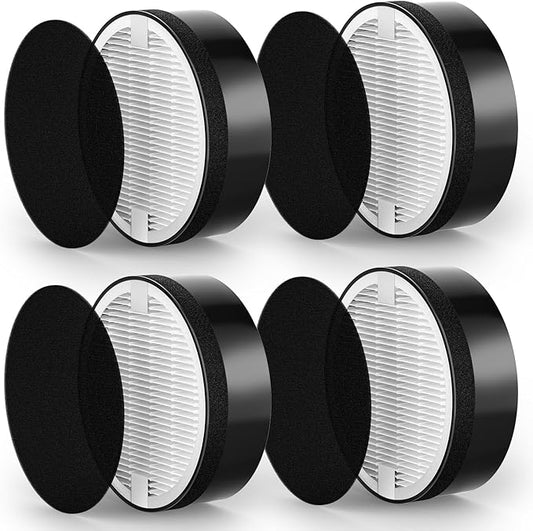 LV-H132 Replacement Filter Compatible with LEVOIT LV-H132 Air Puri-fier Replacement Filter, 3-in-1 HEPA Filter High-Efficiency Activated Carbon Filter, Part # LV-H132-RF, 4 Pack