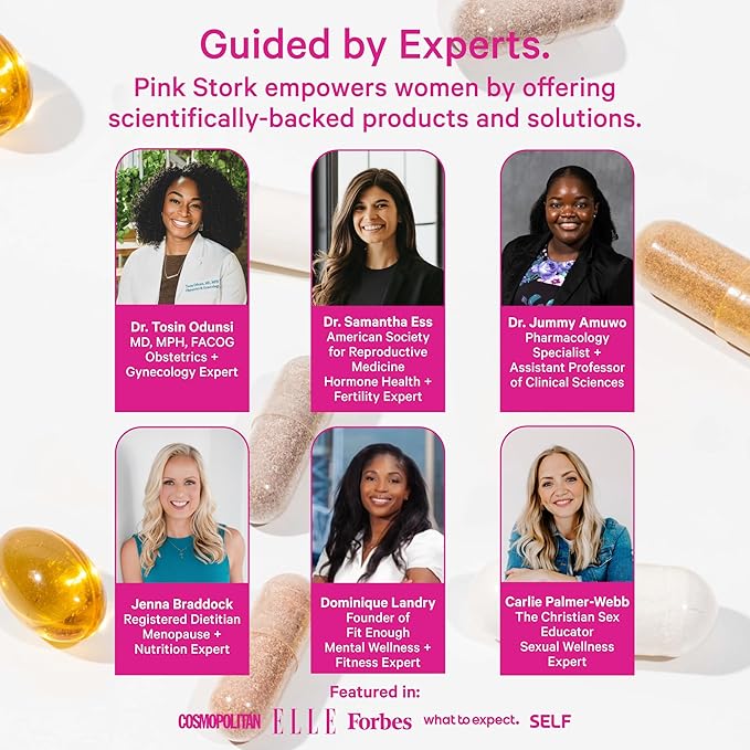 Pink Stork Hormone Balance Multivitamin - 18-in-1 Daily Vitamin with Adrenal and Cortisol Support - Mood, Stress, Energy Support - Perimenopause, PMS and Period Relief - Vitex + B-Complex + Saffron