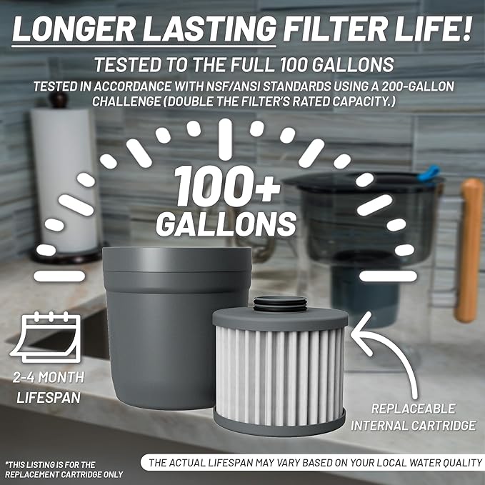 Epic Nano XP Water Filter – Made in USA – Removes 70+ Contaminants Including PFAS, Lead, Bacteria, Viruses and Microplastics – 100 Gallon Capacity – Replaceable Inner Cartridge – Recyclable