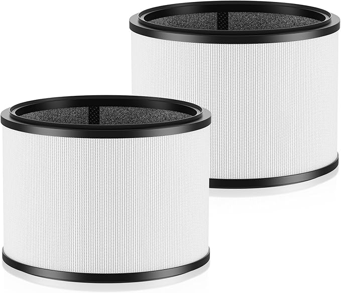 isinlive HP01 HP02 HEPA Filter Replacement Compatible with Dyson HP01 HP02 DP01 DP02 Desk Purifiers, Replaces Part # 968125-03, Fit for Dyson Pure Hot Cool Link Air Purifier Filter 2 Pack, Black