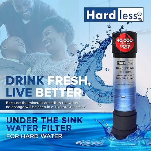Under The Sink Water Filter - Removes Chlorine, Sediment, & Impurities for Cleaner, Better Tasting Water, Dual-Stage Filtration - Good for 4-Year Lifespan or 40,000 Gallons Capacity