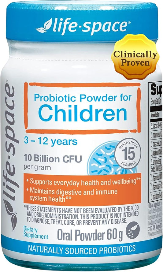 Life-Space Probiotic for Children 3-12 Years,10 Billion CFU & Multi Strain, Improve Appetite for Relieve Picky, Boost Digestive Health & Immune, Support Children's Overall Health, 60 Grams