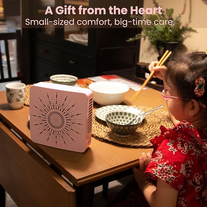 Cute Portable Mini Air Purifier with HEPA, Aroma & Ionizer – USB Fan for Bedroom, Desk, Pet, Baby, Travel – Great Gift for Girls & Teens (Blush Pink)