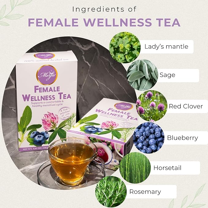 Merja Herbs Hormonal Wellness Tea [250g] Female Wellness | Premium Quality Decaf for Hormonal Balance | Herbal Teas & Beverages