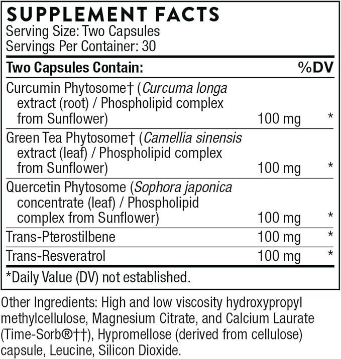 THORNE PolyResveratrol-SR - Trans-Resveratrol Supplement for Healthy Aging* - 60 Capsules