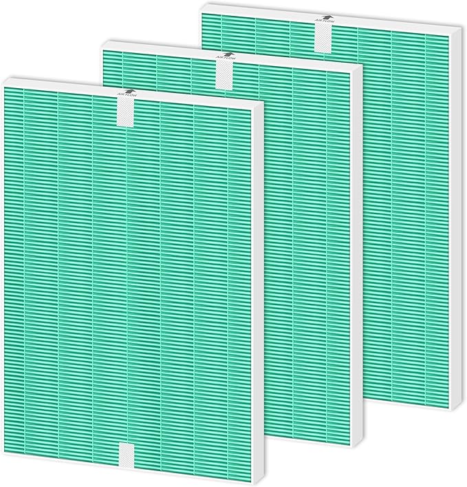 3 Pack 116130 HEPA Toxin Absorber Replacement Filter H for Winix 5500-2 Am80 Plasmawave Air Purifier True HEPA Filter,Green