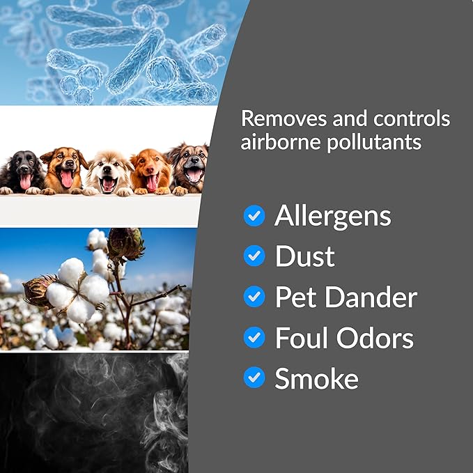 Prolux New Comfort 6 Stage UV, Ozone Generator Air Purifier Cleaner HEPA, Covers 3000 Feet, Acrylic, Home or Commercial Use, Adjustable, Powerful Fan, Portable