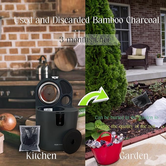 1.6 Pounds Activated Charcoal Filter Refill for FoodCycler Kitchen Waste Composters, Odor-Absorbing Replacement Carbon Compatible with Eco 5 FoodCycler Indoor Electric Composter(2PCS)