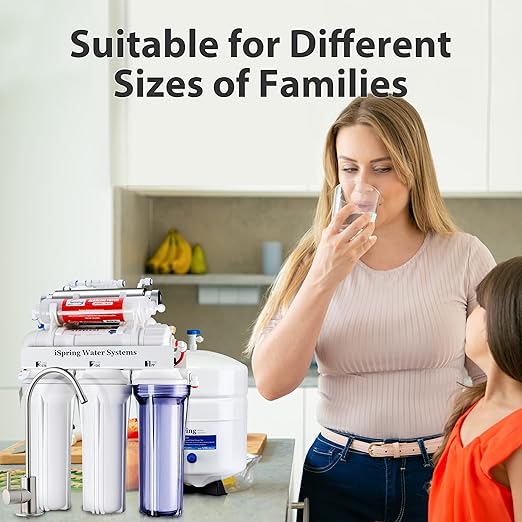 iSpring RCC7AK-UV, NSF Certified, 7-Stage Under Sink Reverse Osmosis Water Filtration System with Alkaline Remineralization and UV Filter, Patented Top-Mounted Faucet Design for Easy Installation