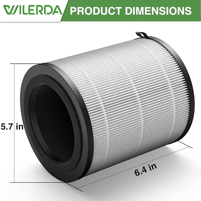 JF100 Replacement Filter, 3-in-1 Pre-Filter, HEPA and Activated Carbon Filtration System, 2 Pack