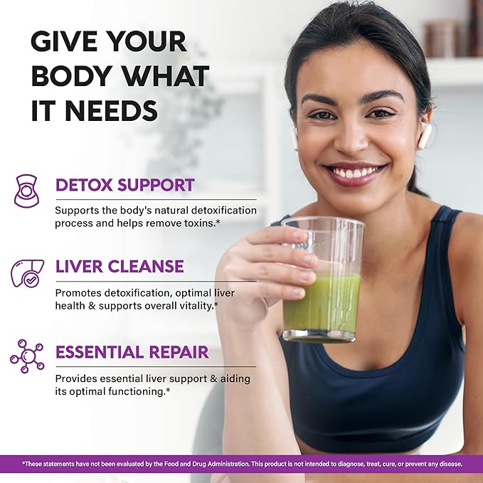 Liver Cleanse Detox & Repair - Milk Thistle | Dandelion | Artichoke | TUDCA | Glutathione & NAC - Effective Liver Health Supplement | 80% Silymarin - Laboratory Tested, Vegan - Made in USA 120 Caps