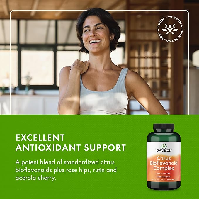 Swanson Full Spectrum Citrus Bioflavonoid Complex - Aids Vitamin C Absorption and Promotes Immune Health- Standardized to 50% Bitter Orange Bioflavonoids - (250 Capsules) (2 Pack)
