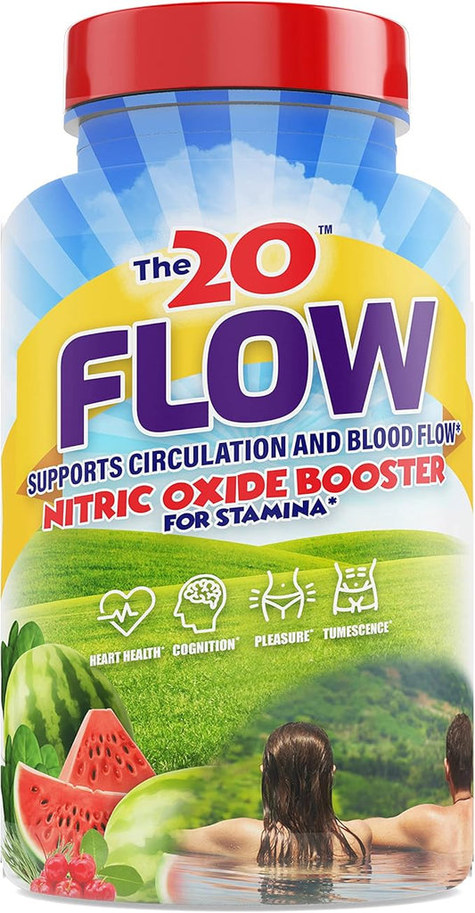 The20: Flow - Nitric Oxide Supplement - 60 Capsules - L-Citrulline from Organic Watermelon, Organic Spinach, and Organic Acerola Cherries - for Heart, Brain, and Overall Health - No Gluten