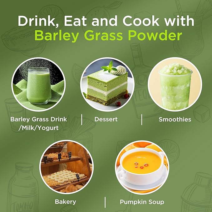 Hudetex Barley Grass Juice Powder 14 oz - 100% Pure Wheatgrass Powder, Supports Cardiovascular, Liver and Digestive Function, Vegan, No Maltodextrin & Sugar.