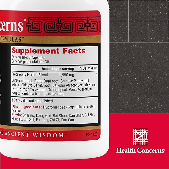 Health Concerns Woman's Balance – Herbal PMS Support Supplement for Women – Menstrual Cycle & Menopause Relief – Chinese Herbal Formula – Mood Support & Hormonal Balance – 90 Capsules