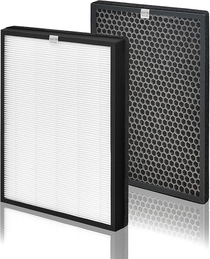 AP-B102 Replacement Filter Compatible with Alexapure Breeze Air Pu-rifier AP-B102 and 3049 Filter Set, 1 H13 True HEPA Filters and 1 Activated Carbon Filters Included