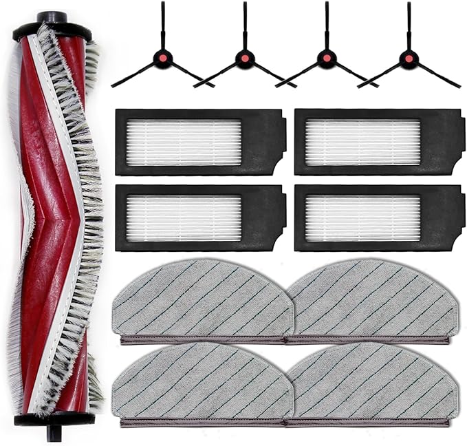 Robot Vacuum Replacement Parts Fit for Yeedi C12 Pro Plus, Replacement Accessories kit Fit for Yeedi C12 Plus (13PC- Brush ROLL& Sweep& Filter & MOP)
